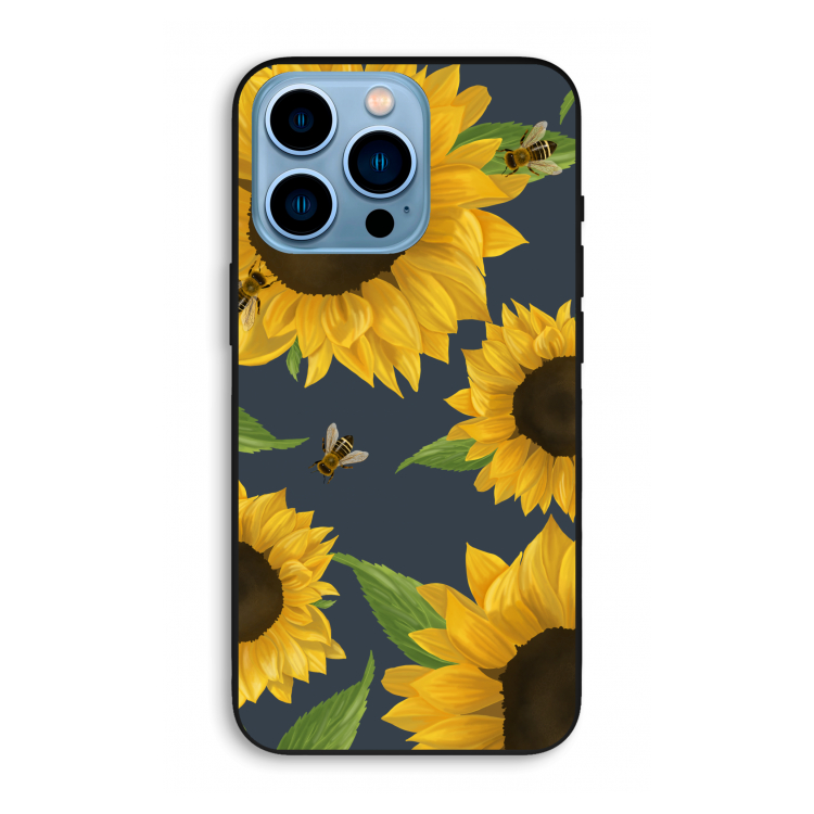 Sunflower and bees: iPhone 13 Pro Max Biologisch afbreekbaar hoesje