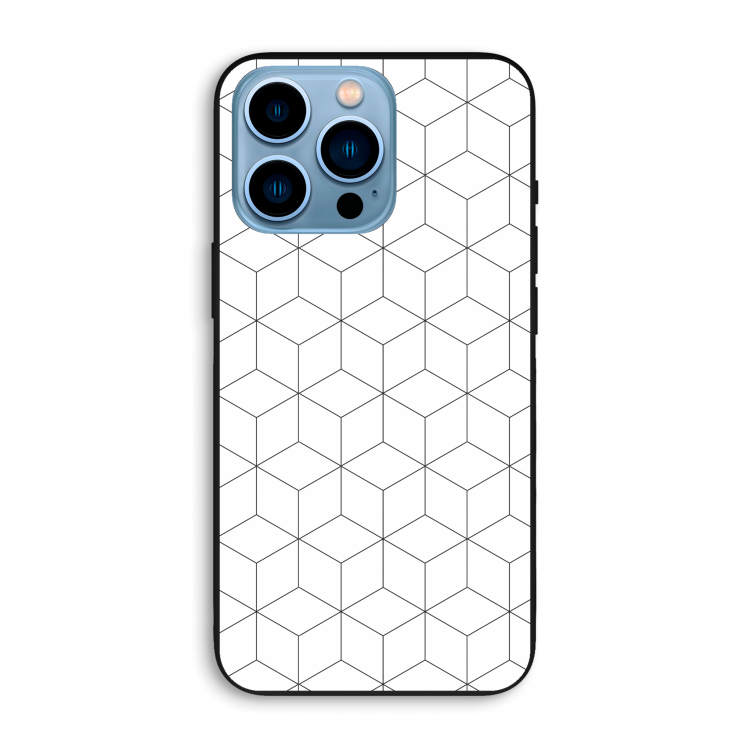 Zwart-witte kubussen: iPhone 13 Pro Max Biologisch afbreekbaar hoesje