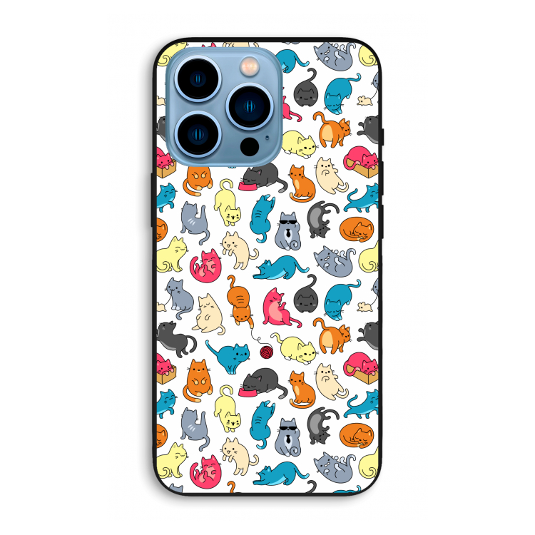 Kleurrijke katten: iPhone 13 Pro Max Biologisch afbreekbaar hoesje