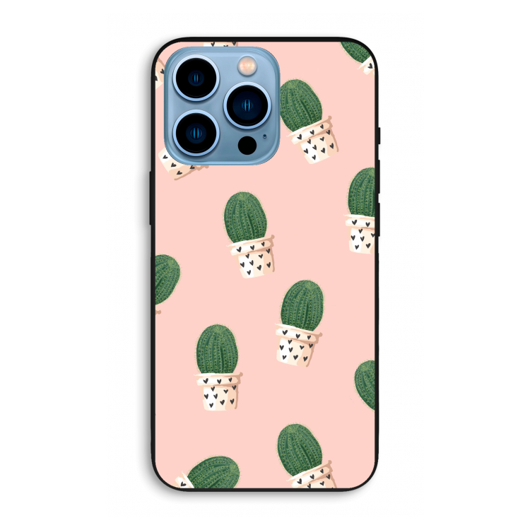 Cactusprint roze: iPhone 13 Pro Max Biologisch afbreekbaar hoesje