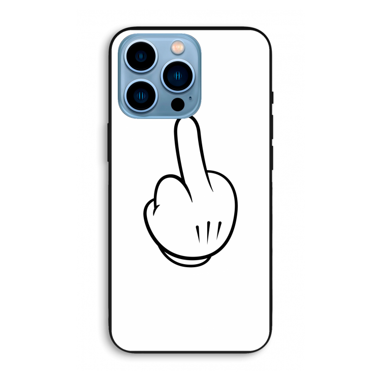 Middle finger white: iPhone 13 Pro Max Biologisch afbreekbaar hoesje