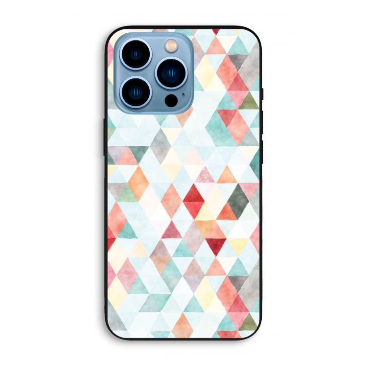 Gekleurde driehoekjes pastel: iPhone 13 Pro Max Biologisch afbreekbaar hoesje