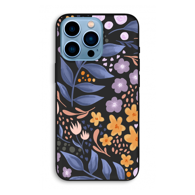 Flowers with blue leaves: iPhone 13 Pro Max Biologisch afbreekbaar hoesje