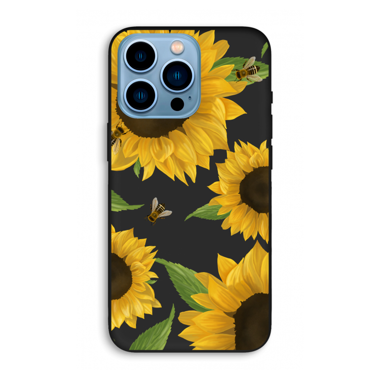 Sunflower and bees: iPhone 13 Pro Max Biologisch afbreekbaar hoesje