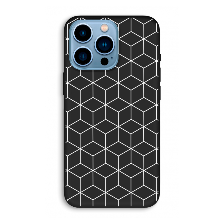 Zwart-witte kubussen: iPhone 13 Pro Max Biologisch afbreekbaar hoesje