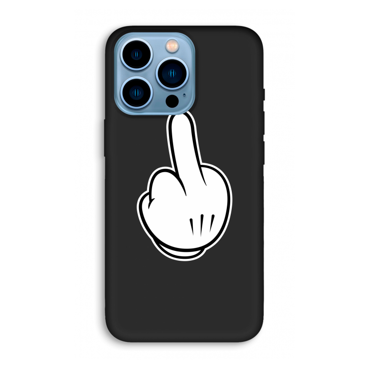 Middle finger black: iPhone 13 Pro Max Biologisch afbreekbaar hoesje