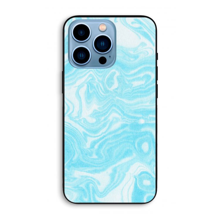Waterverf blauw: iPhone 13 Pro Max Biologisch afbreekbaar hoesje