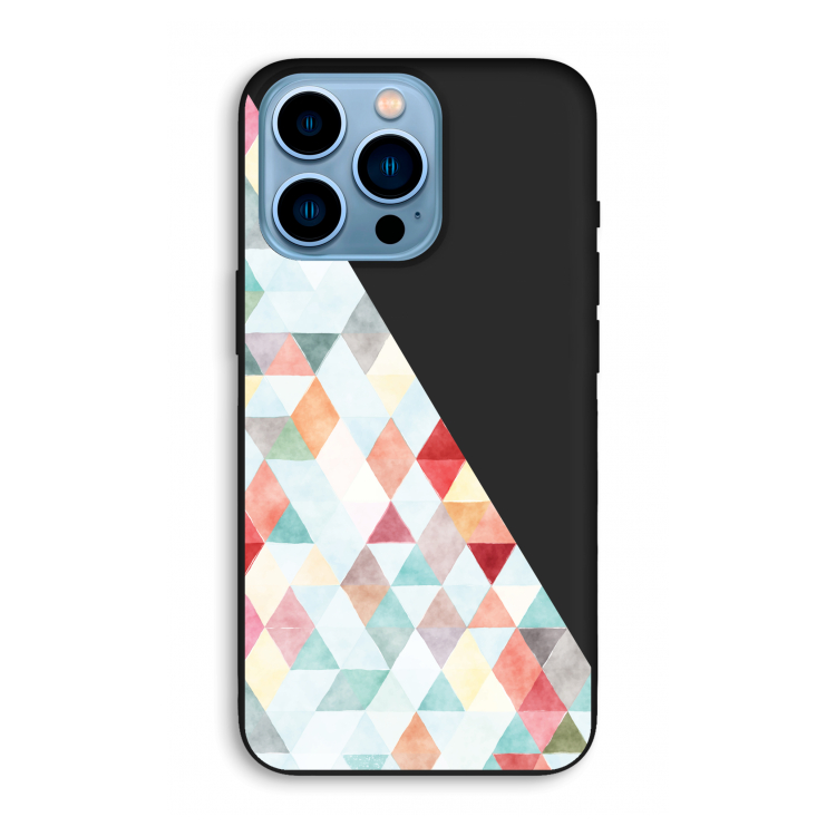 Gekleurde driehoekjes pastel: iPhone 13 Pro Max Biologisch afbreekbaar hoesje