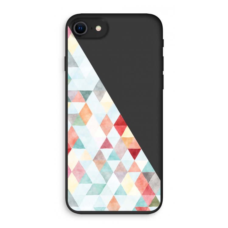 Gekleurde driehoekjes pastel: iPhone 7 Biologisch afbreekbaar hoesje