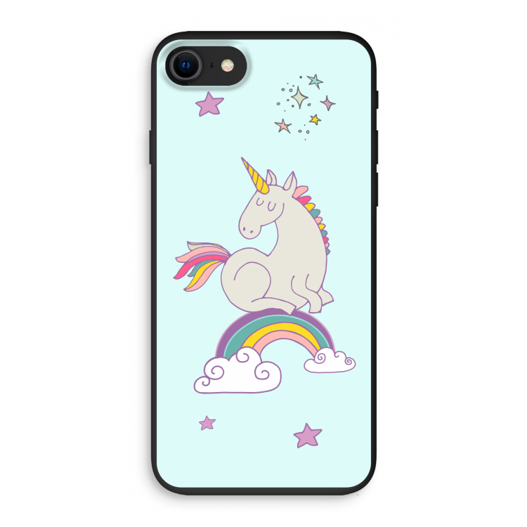 Regenboog eenhoorn: iPhone 8 Biologisch afbreekbaar hoesje