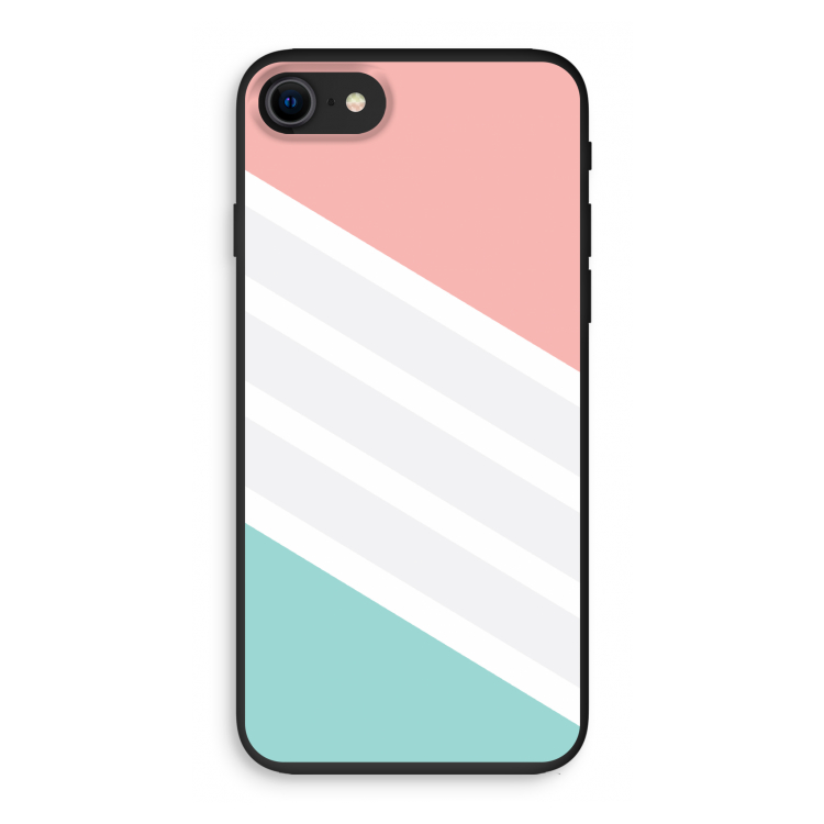 Strepen pastel: iPhone 8 Biologisch afbreekbaar hoesje