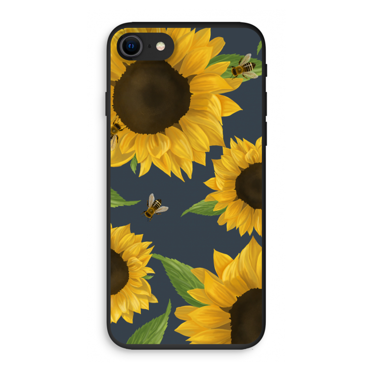 Sunflower and bees: iPhone SE 2020 Biologisch afbreekbaar hoesje