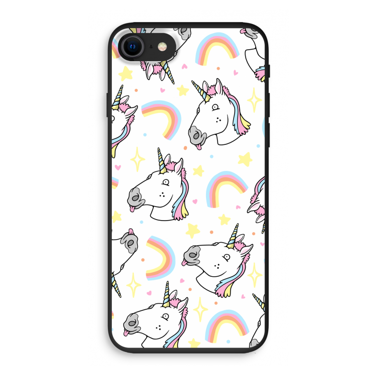Rainbow Unicorn: iPhone SE 2020 Biologisch afbreekbaar hoesje
