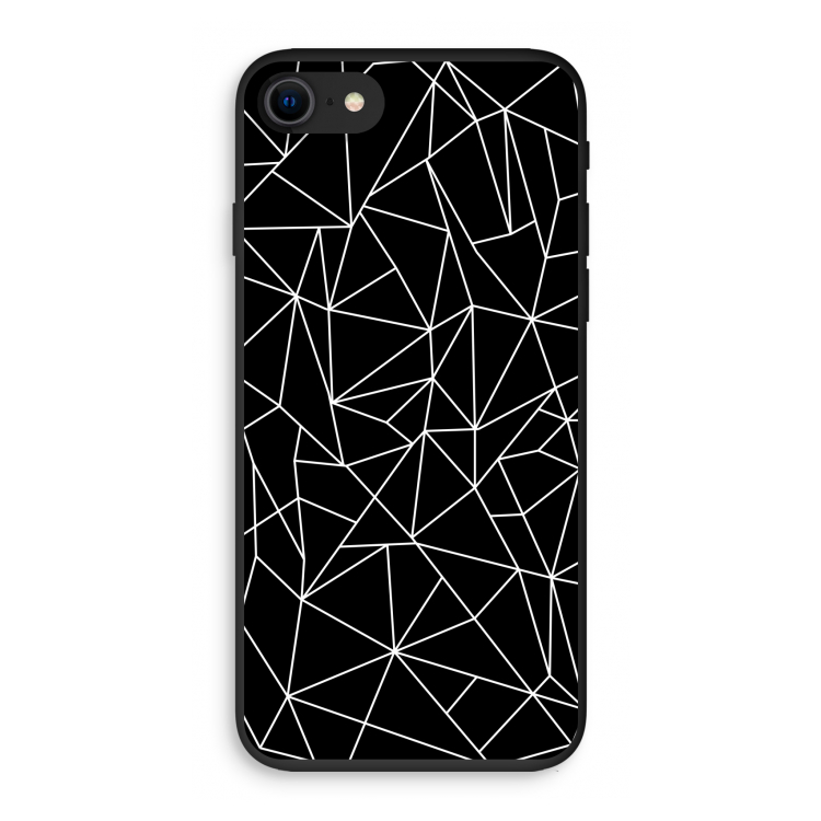 Geometrische lijnen wit: iPhone SE 2020 Biologisch afbreekbaar hoesje
