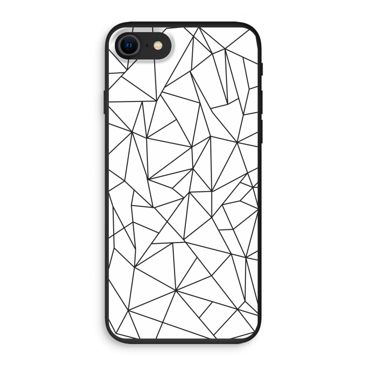 Geometrische lijnen zwart: iPhone SE 2020 Biologisch afbreekbaar hoesje