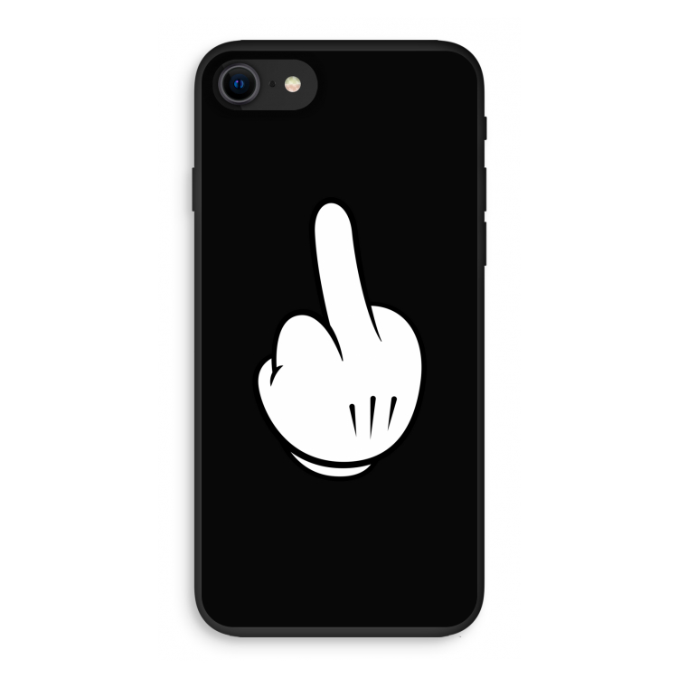 Middle finger black: iPhone SE 2020 Biologisch afbreekbaar hoesje