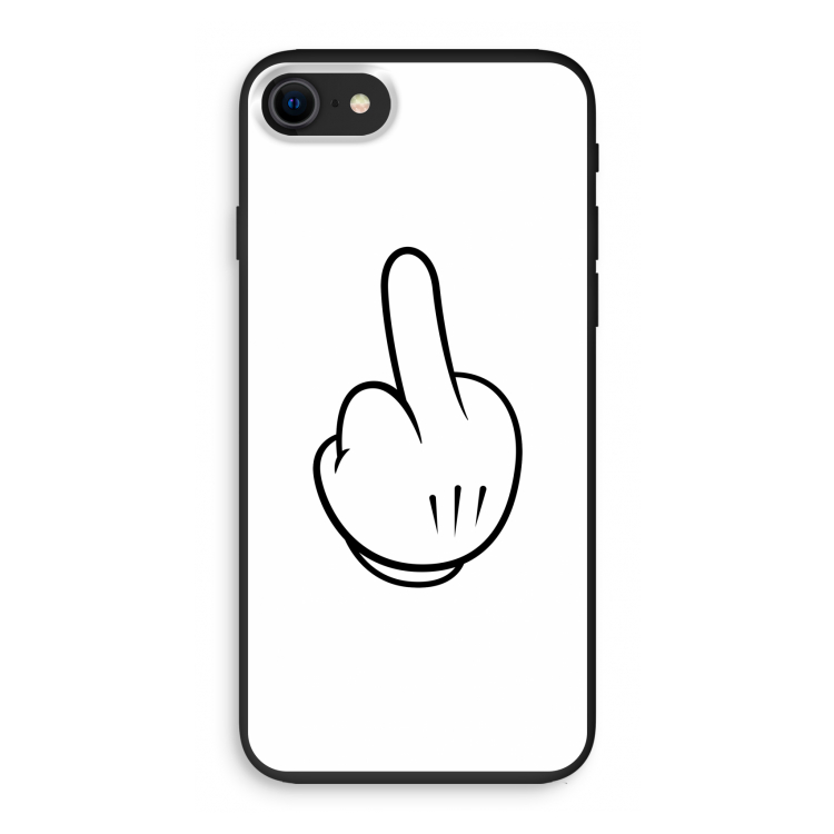 Middle finger white: iPhone SE 2020 Biologisch afbreekbaar hoesje