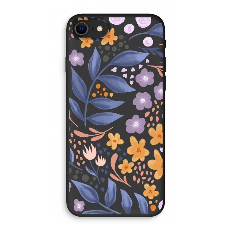 Flowers with blue leaves: iPhone SE 2020 Biologisch afbreekbaar hoesje