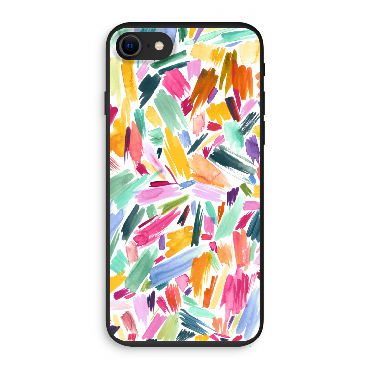 Watercolor Brushstrokes: iPhone SE 2020 Biologisch afbreekbaar hoesje