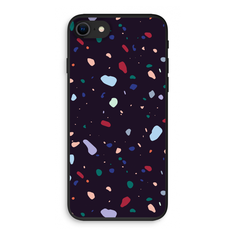 Dark Rounded Terrazzo: iPhone SE 2020 Biologisch afbreekbaar hoesje