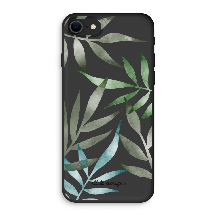 Tropical watercolor leaves: iPhone SE 2020 Biologisch afbreekbaar hoesje