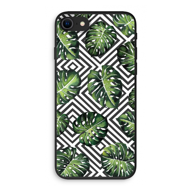 Geometrische jungle: iPhone SE 2020 Biologisch afbreekbaar hoesje