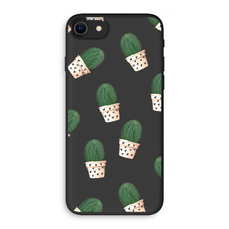 Cactusprint roze: iPhone SE 2020 Biologisch afbreekbaar hoesje