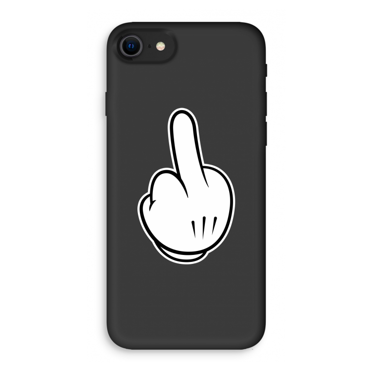 Middle finger white: iPhone SE 2020 Biologisch afbreekbaar hoesje