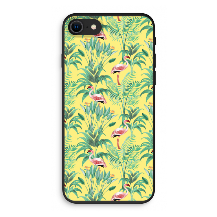 Flamingo party: iPhone SE 2020 Biologisch afbreekbaar hoesje