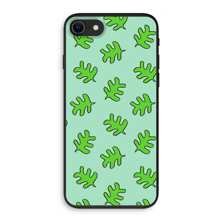 Groene blaadjes: iPhone SE 2020 Biologisch afbreekbaar hoesje