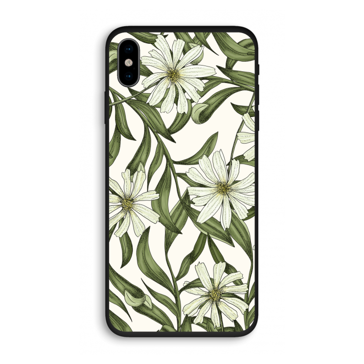 Wit bloemenpatroon: iPhone X Biologisch afbreekbaar hoesje
