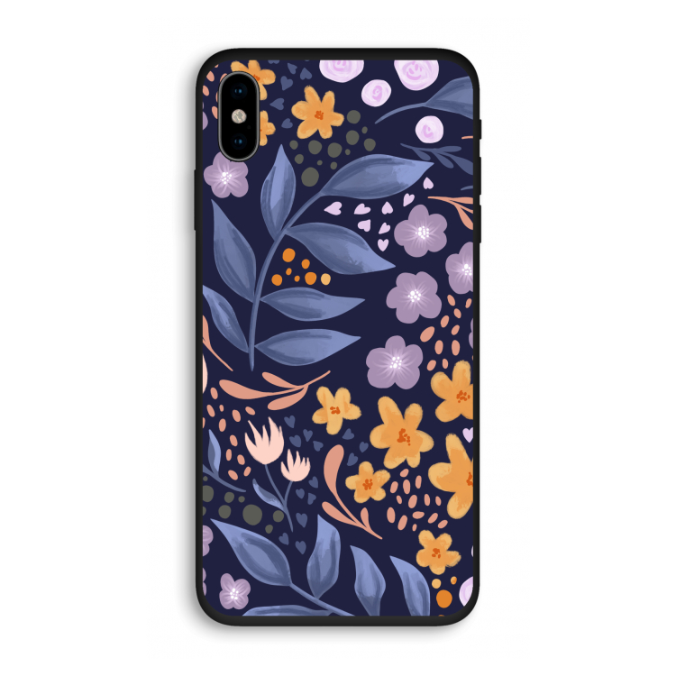 Flowers with blue leaves: iPhone X Biologisch afbreekbaar hoesje