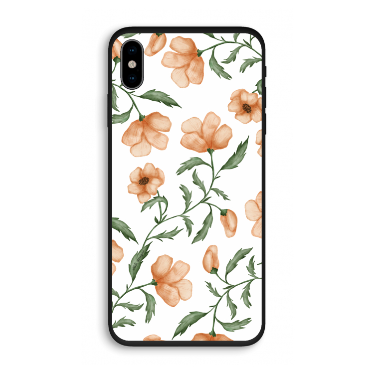 Peachy flowers: iPhone X Biologisch afbreekbaar hoesje