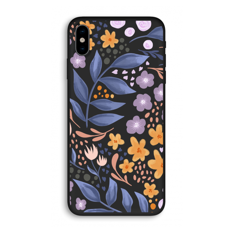 Flowers with blue leaves: iPhone X Biologisch afbreekbaar hoesje