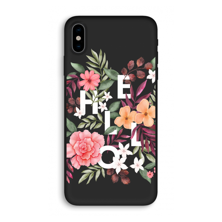 Hello in flowers: iPhone X Biologisch afbreekbaar hoesje