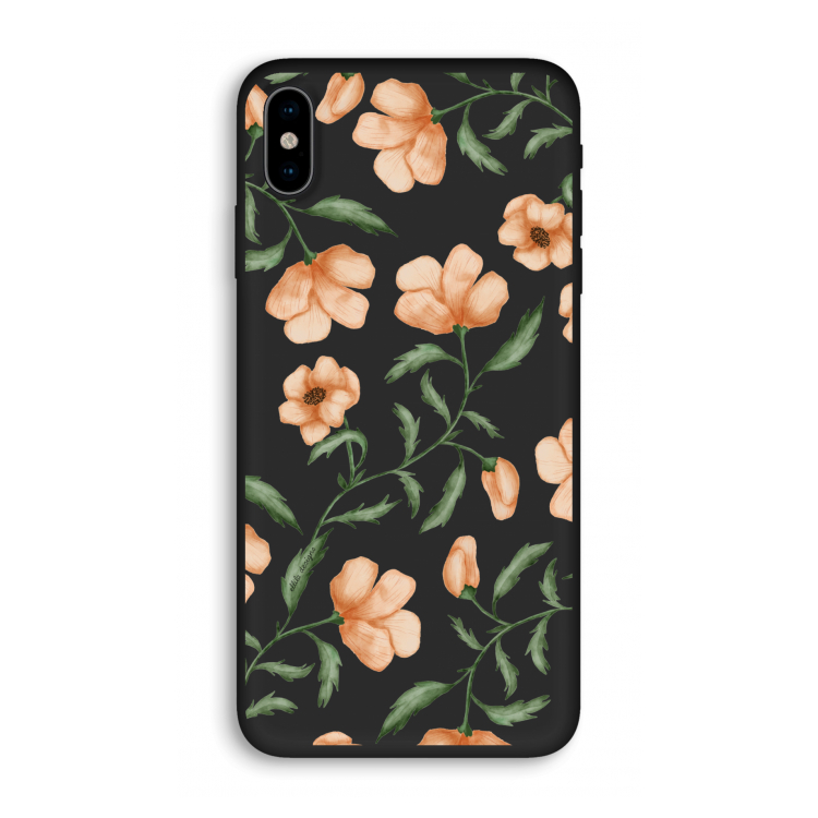 Peachy flowers: iPhone X Biologisch afbreekbaar hoesje