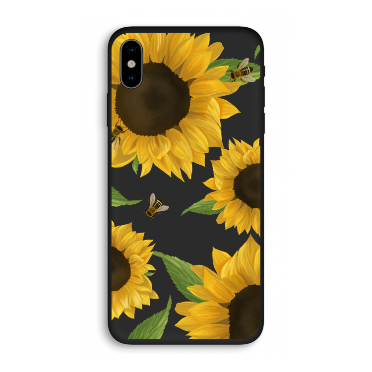 Sunflower and bees: iPhone X Biologisch afbreekbaar hoesje