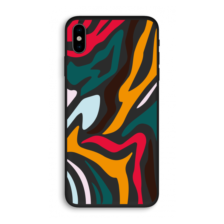 Colored Zebra: iPhone X Biologisch afbreekbaar hoesje