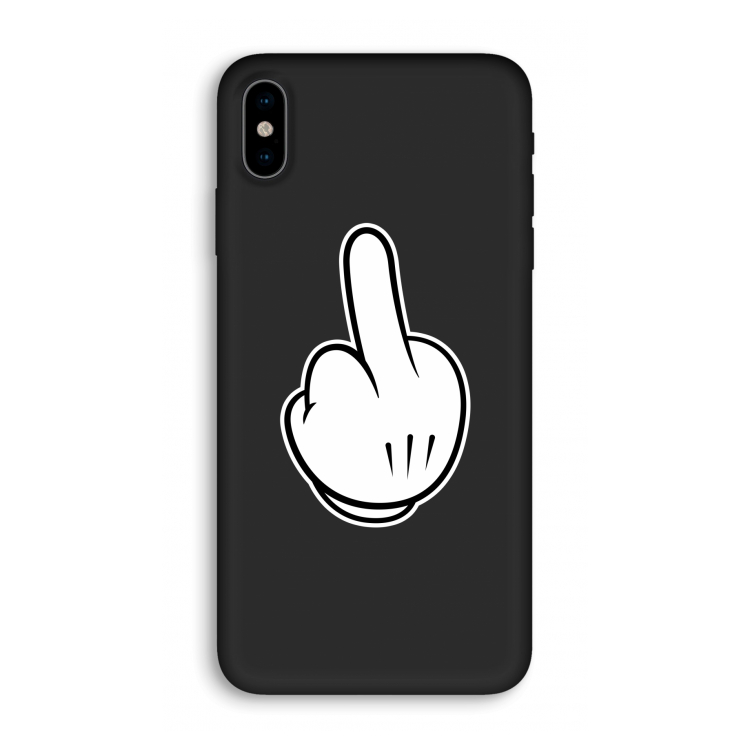 Middle finger white: iPhone X Biologisch afbreekbaar hoesje