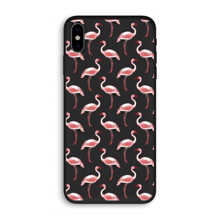 Flamingoprint groen: iPhone X Biologisch afbreekbaar hoesje