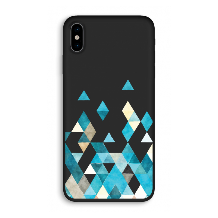 Gekleurde driehoekjes blauw: iPhone X Biologisch afbreekbaar hoesje