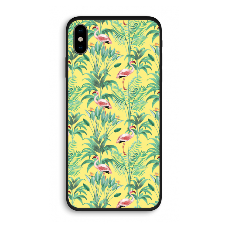 Flamingo party: iPhone X Biologisch afbreekbaar hoesje