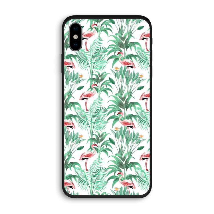 Flamingo bladeren: iPhone X Biologisch afbreekbaar hoesje
