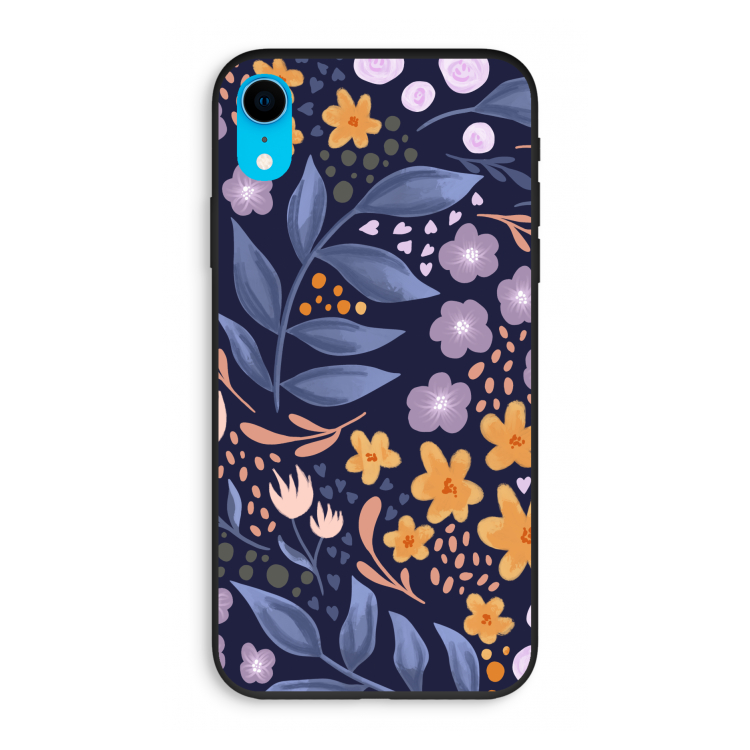 Flowers with blue leaves: iPhone XR Biologisch afbreekbaar hoesje