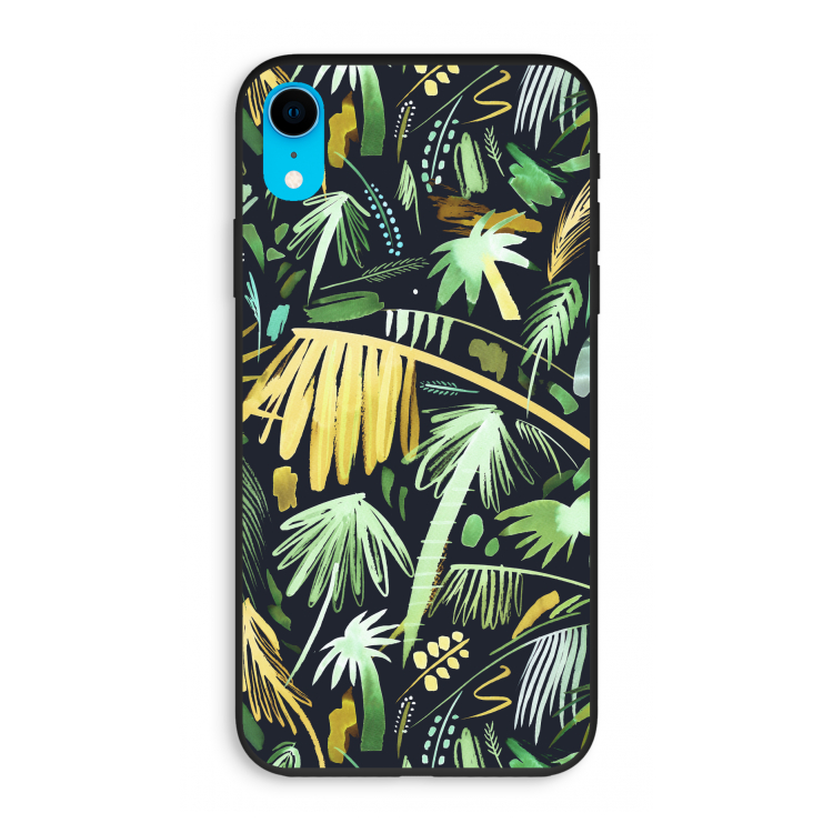 Tropical Palms Dark: iPhone XR Biologisch afbreekbaar hoesje