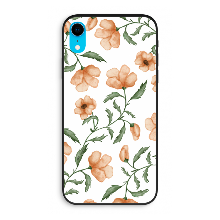 Peachy flowers: iPhone XR Biologisch afbreekbaar hoesje
