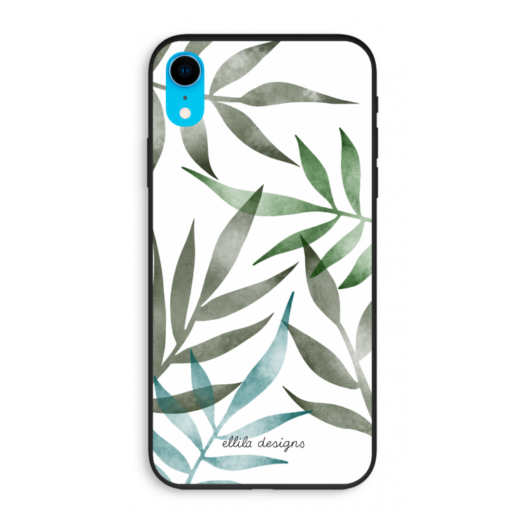 Tropical watercolor leaves: iPhone XR Biologisch afbreekbaar hoesje