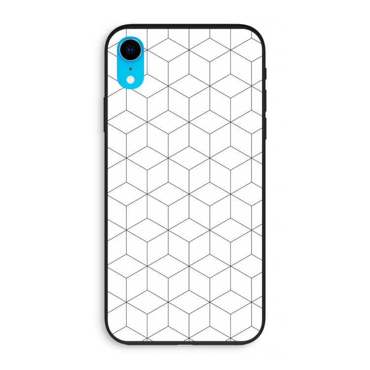 Zwart-witte kubussen: iPhone XR Biologisch afbreekbaar hoesje