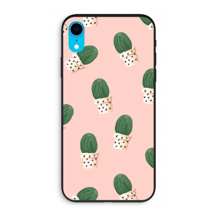 Cactusprint roze: iPhone XR Biologisch afbreekbaar hoesje