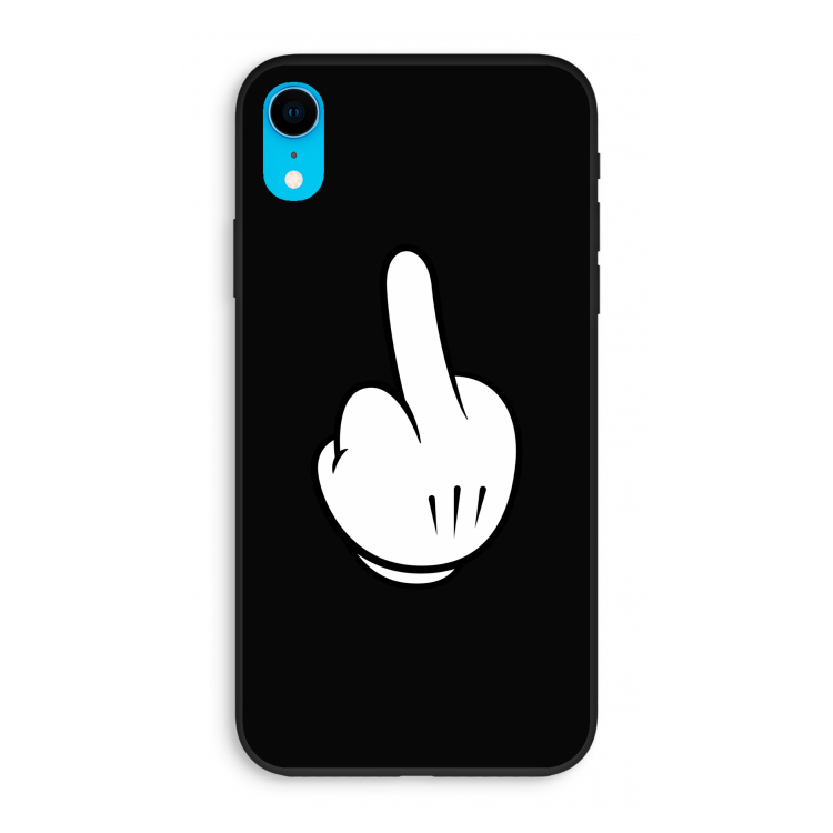 Middle finger black: iPhone XR Biologisch afbreekbaar hoesje